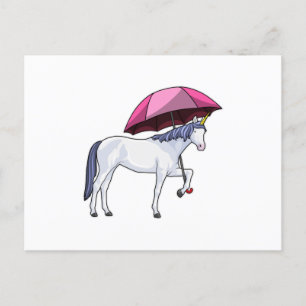 Carte Postale Unicorn avec Umbrella