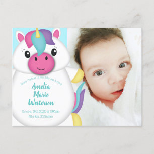 Carte Postale Unicorn Baby Faire-part