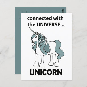 Carte Postale Unicorn Connecté Avec L'Unicorne Universe