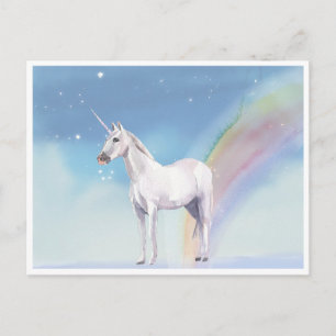 Carte postale Unicorn et Rainbow Starry Heavens