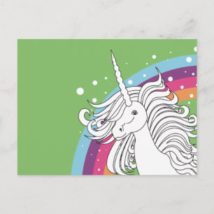 CARTE POSTALE UNICORN POSTCARD GREEN