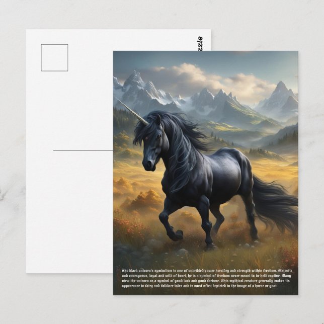 Carte Postale Unicorne (Devant / Derrière)