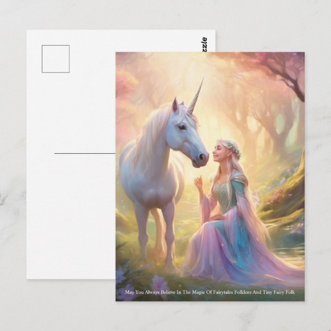 Carte Postale Unicorne (Devant / Derrière)