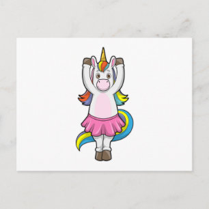 Carte Postale Unicorne au Ballet Dance avec jupe
