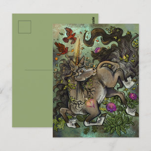 Carte Postale Unicorne au coeur sauvage