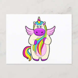 Carte Postale Unicorne aux cheveux colorés