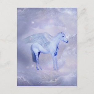 Carte Postale Unicorne avec ailes imaginaire