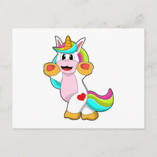 Carte Postale Unicorne avec tatouage cardiaque