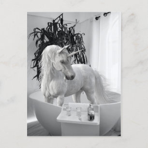 Carte Postale Unicorne dans la baignoire