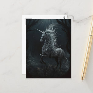 Carte Postale Unicorne dans la forêt