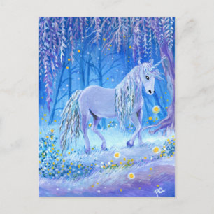 Carte Postale Unicorne dans les bois