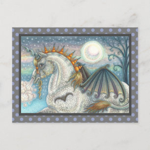 CARTE POSTALE UNICORNE DE HALLOWEEN GOTHIQUE AVEC AILES DE MAIN,