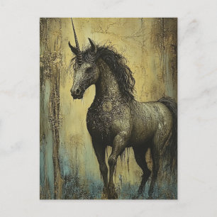 Carte Postale Unicorne Grunge foncé