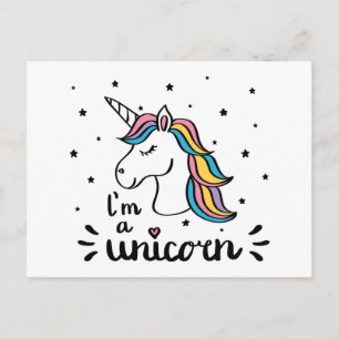 Carte Postale Unicorne   Je suis une licorne
