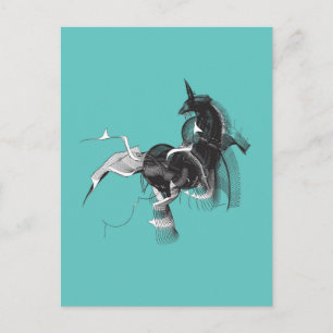 Carte Postale Unicorne numérique