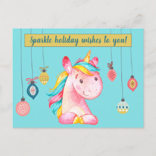 Carte Postale Unicorne rose Bouche