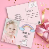 Unicorne rose / Rainbow Birthday Photo Merci