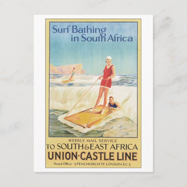Carte Postale Union-Castle Lien Vers Afrique du Sud et de l'Est (Devant)
