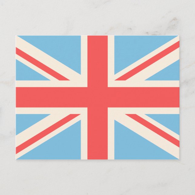 Carte Postale Union Drapeau/Jack Design Creme, bleu clair et rou (Devant)