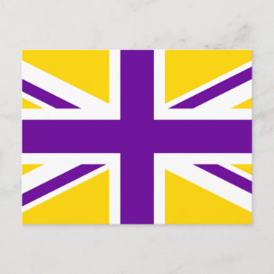 Carte Postale Union Jack dorée et violette