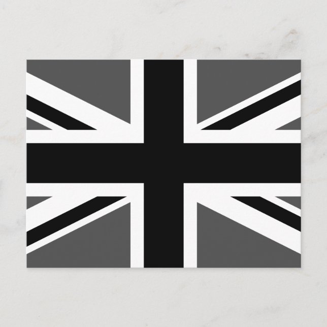 Carte Postale Union Jack noire et grise (Devant)
