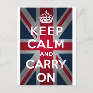 Carte Postale Union Jack Reste Calme Et Continue