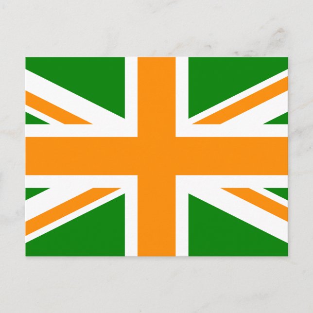 Carte Postale Union Jack verte et orange (Devant)