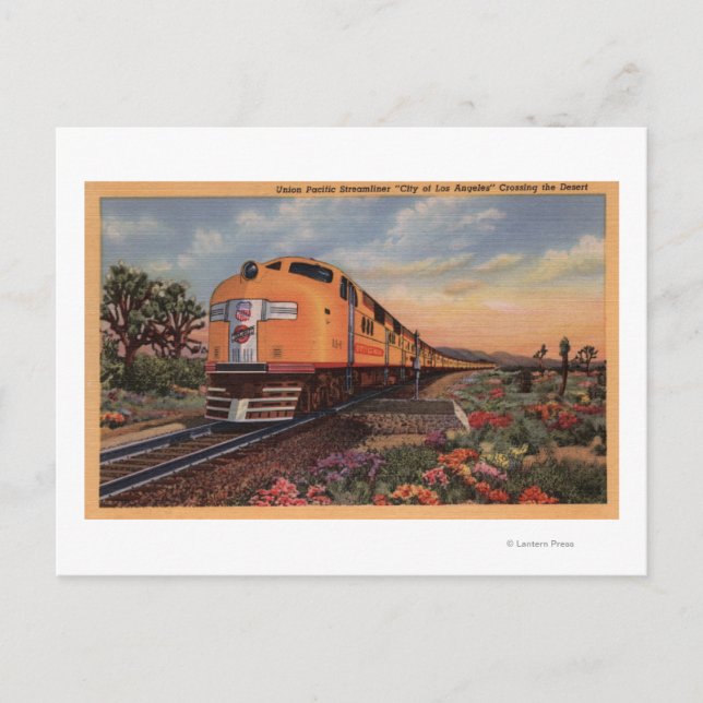 Carte Postale Union Pacific Railroad "Ville de Los Angeles" (Devant)