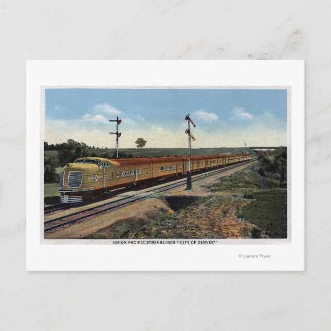Carte Postale Union Pacific Streamliner "Ville de Denver" (Devant)