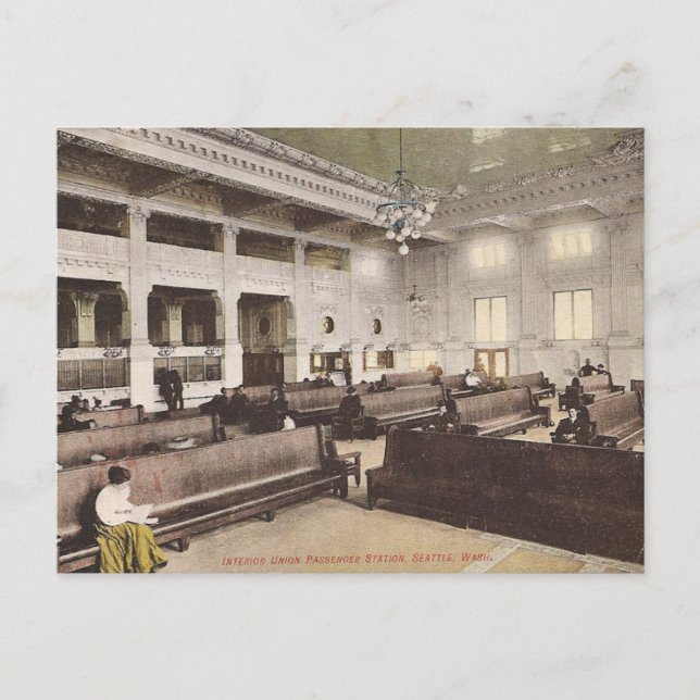 Carte Postale Union Passenger Station, Seattle, vers 1912 (Devant)