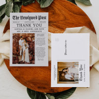 Carte postale unique Mariage journal Merci
