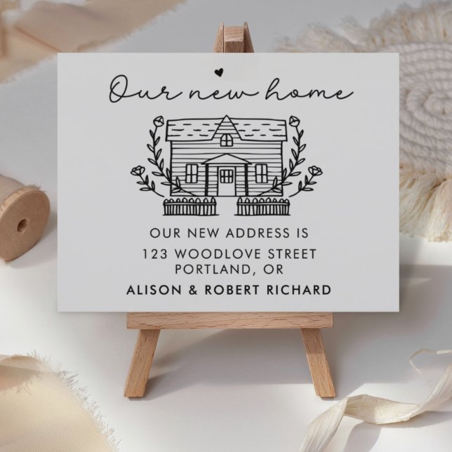 Carte Postale Unique Notre Nouveau Hom Nouvelle Adresse Moving F (our new home announcement card)