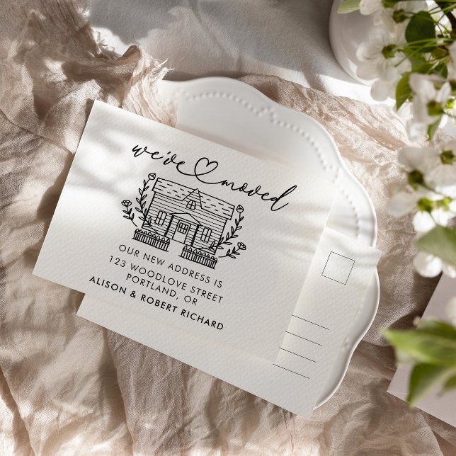 Carte Postale Unique Nous avons déplacé une nouvelle adresse Mov (Créateur téléchargé)