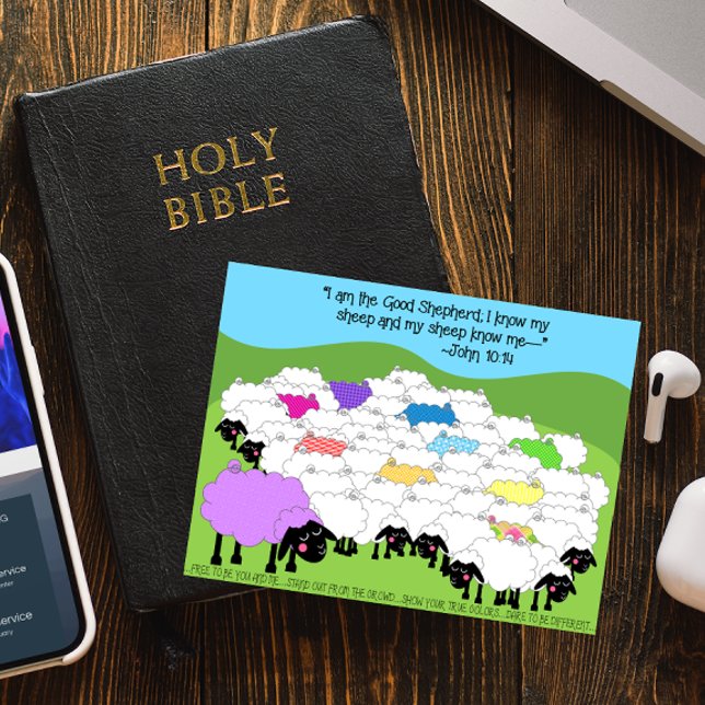 Carte postale unique Sheep Good Shepherd Inspirati (Créateur téléchargé)