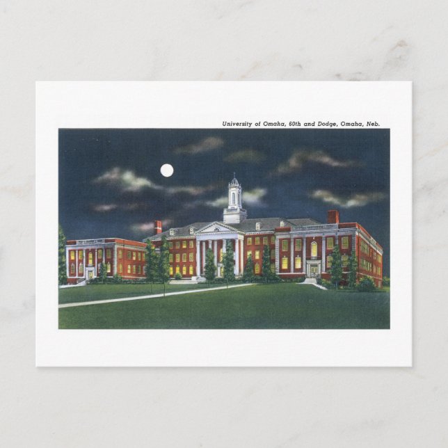 Carte Postale Université d'Omaha, Omaha, Nebraska (Devant)