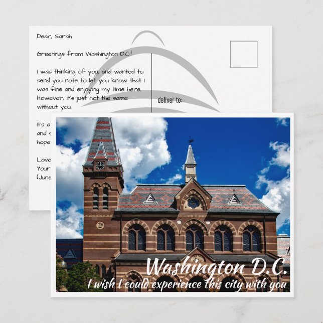 Carte Postale Université Gallaudet de Washington (Devant / Derrière)