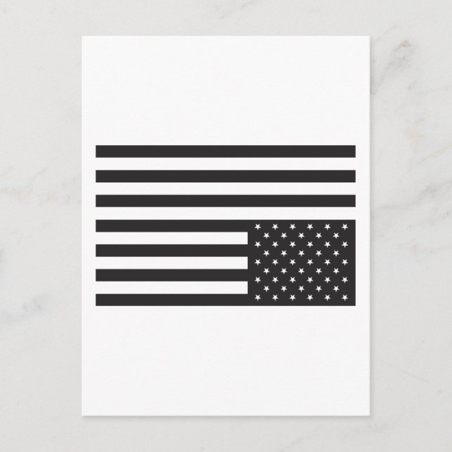 Carte Postale Upside Down American Flag en noir. (Devant)