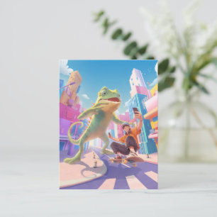 Carte Postale Urban Glide : Giant Caméléon Skateur Selfie