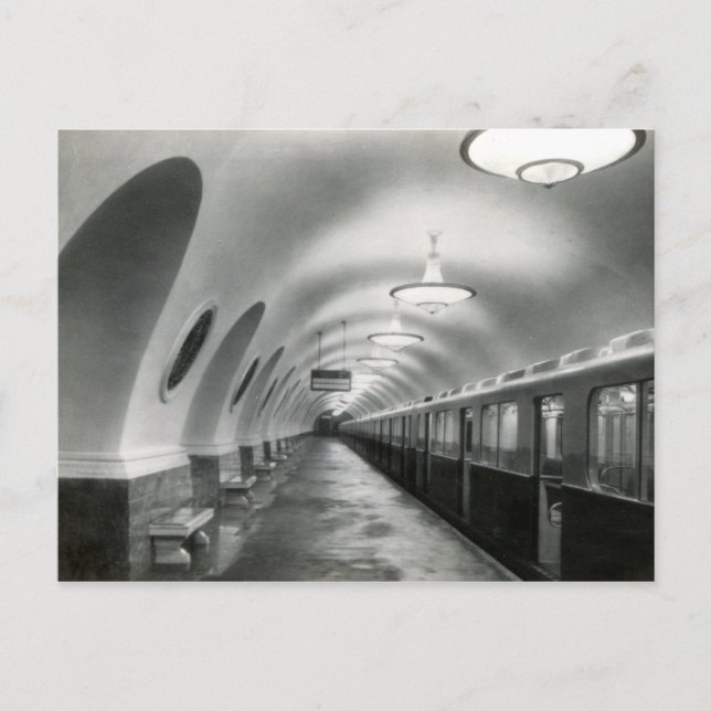 Carte Postale URSS Soviet Moscow Metro (Metropoliten), 1939 (Devant)