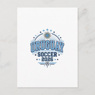 Carte Postale Uruguay Football 2026 Football Gras Pays Typograph