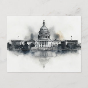 Carte postale US Capitol Washington DC noir et bla