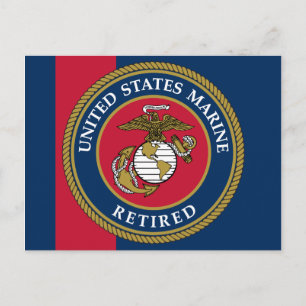 Carte Postale US Marine Corps - Retraité Blue
