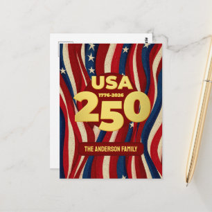 Carte Postale USA 250 Ans Coutume Patriotique 