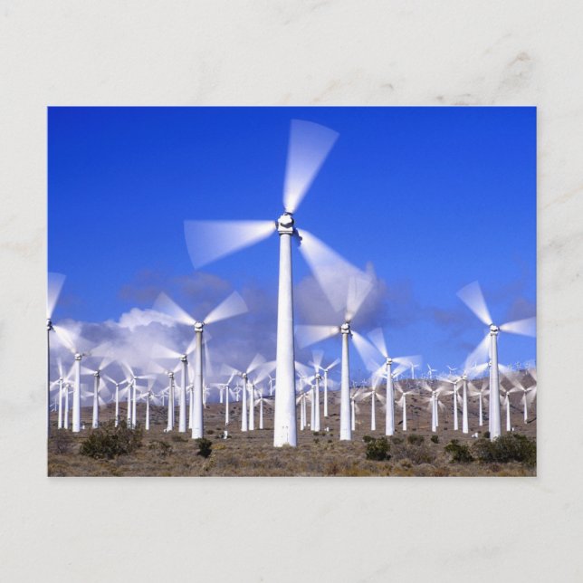 Carte Postale USA, Californie, Mojave. Vue d'une éolienne (Devant)