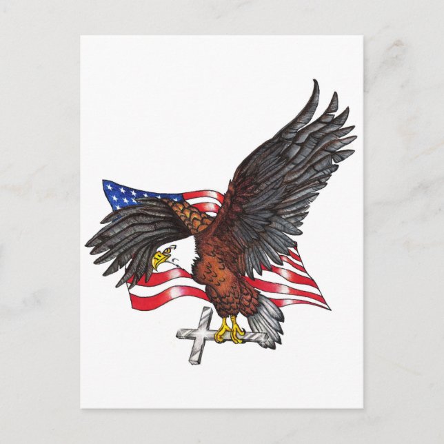 Carte Postale USA En Dieu nous faisons confiance à Eagle (Devant)