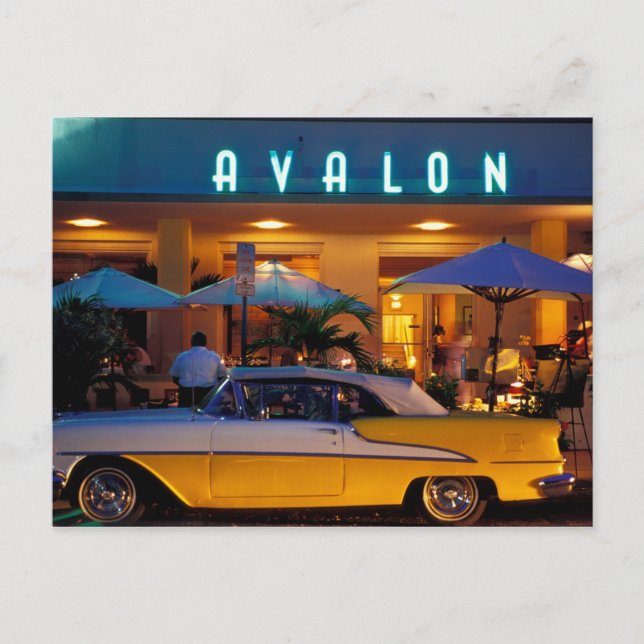 Carte Postale USA, FL, Miami, South Beach la nuit. (Devant)