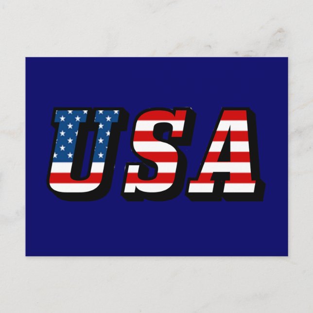 Carte postale USA Flag Text (Devant)