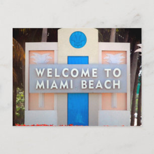 Carte Postale USA - Floride - Miami Beach - Affiche de bienvenue