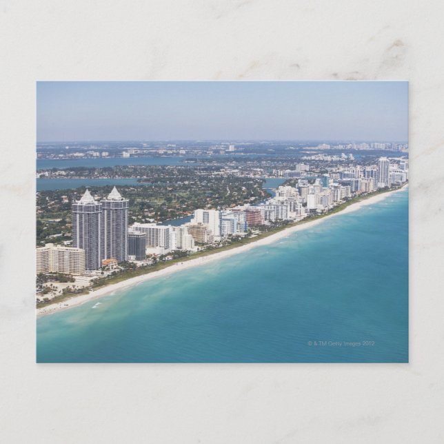 Carte Postale USA, Floride, Miami, Cityscape avec plage (Devant)