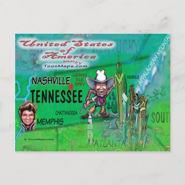 Carte Postale USA Fun Map (Devant)